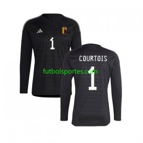 Camiseta Bélgica Courtois 1 Portero Segunda Equipación 2022 Manga Larga